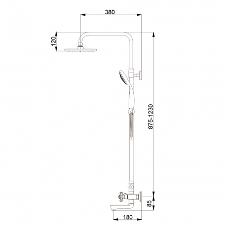 Душевая система (стойка) Raiber R0803 золото фото