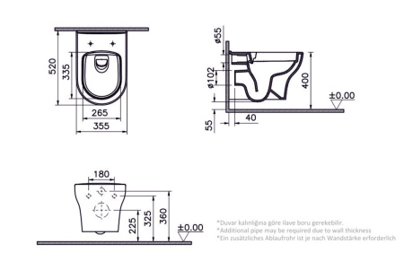 Подвесной унитаз безободковый VitrA Zentrum Round (Зентрум Раунд) 7786B003-0075 фото