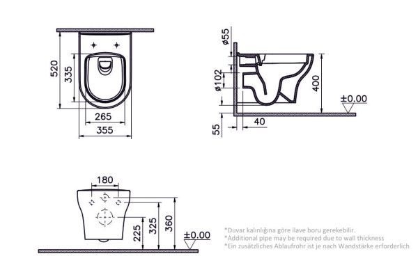 Подвесной унитаз безободковый VitrA Zentrum Round (Зентрум Раунд) 7786B003-0075 фото