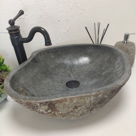 Накладная раковина из речного камня RS01499 (55*47*16) С9 фото