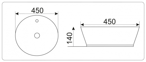 Накладная раковина CeramaLux NC D1306H025 45х45 фото