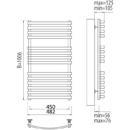 Полотенцесушитель электрический Terminus Капри П14 4660059920818 450х1006 фото