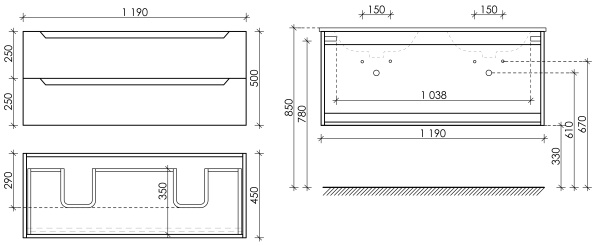 Тумба под раковину Sancos Norma 2.0 NR2.0120-2W белый глянец фото