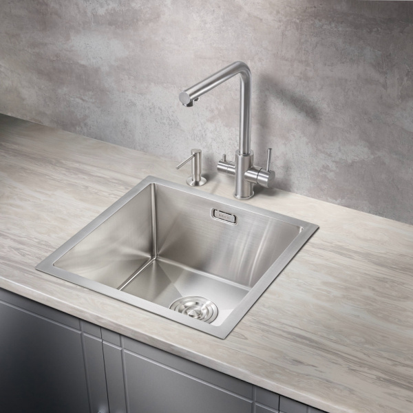 Мойка для кухни из нержавеющей стали Milacio Denia 44 Steel MC.77430 44x44 нержавеющая сталь  фото