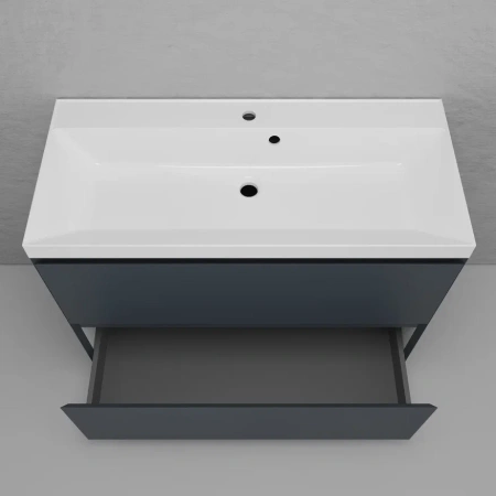 Тумба напольная под раковину Style line Манхэттен 100 ЛС-00002369 графит фото