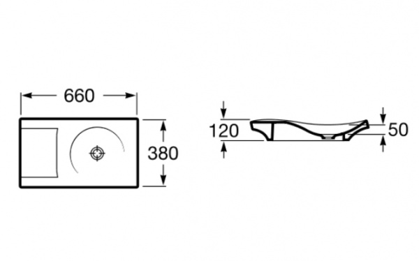 Накладная раковина  Roca Urbi 2 327226000 66 см фото