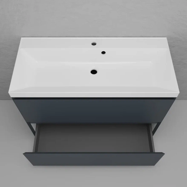 Тумба напольная под раковину Style line Манхэттен 100 ЛС-00002369 графит фото