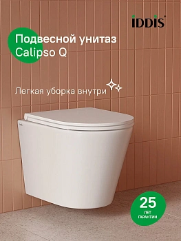 Подвесной унитаз со смывом торнадо Iddis Calipso CAQRDSEi25 с сиденьем фото
