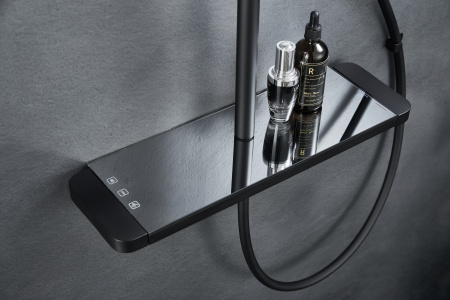 Душевая стойка с тропическим душем Savol SK-H3145H черная матовая фото