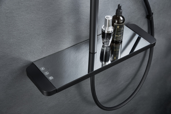 Душевая стойка с тропическим душем Savol SK-H3145H черная матовая фото