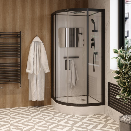 Душевая кабина Cerutti SPA Viva VIVA101B 100x100 черная фото