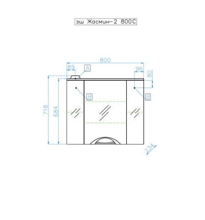 Зеркало-шкаф Style Line Жасмин-2 80, Люкс ЛС-000010036 фото