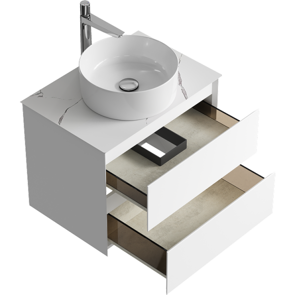 Тумба под накладную раковину Aqwella Geometria 65 GE01652WM белая фото