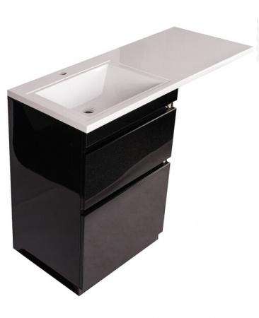 Тумба под раковину Style Line Даймонд 120 glass, Люкс черная, PLUS фото