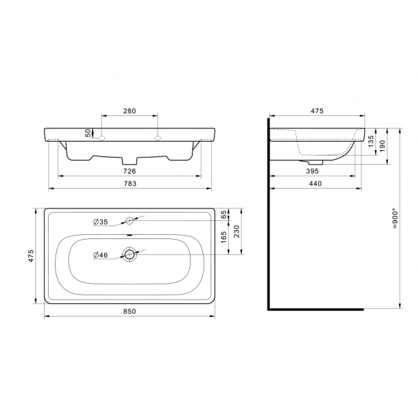 Раковина Акватон Santek Нео Классик 85 1WH501782 фото