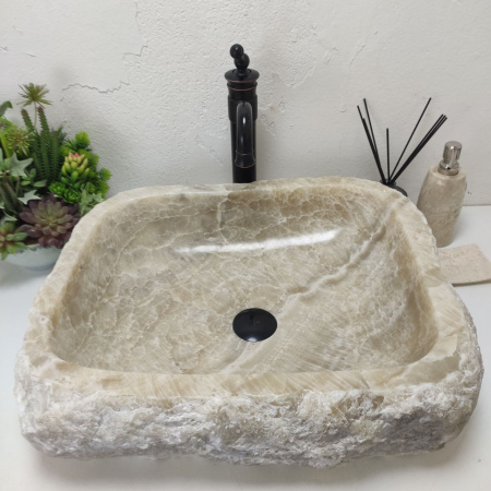 Накладная раковина из оникса Erozy Grey EO-01549 (57*49*15) фото