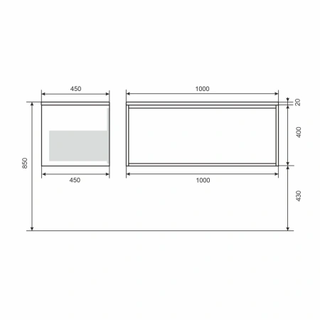 Тумба под раковину Uperwood Next 100 3930205158 белая/графит фото