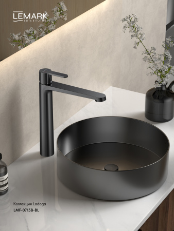 Высокий смеситель для раковины Lemark Ladoga LMF-0715B-BL фото