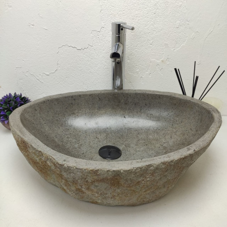 Накладная раковина из речного камня RS01182 (56*40*15) фото