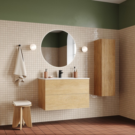 Тумба с раковиной Iddis Bild BIL80V0i95K 80 см, дуб светлый фото