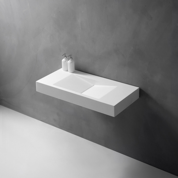 Подвесная раковина Abber Stein AS2641 100x48 белая матовая фото