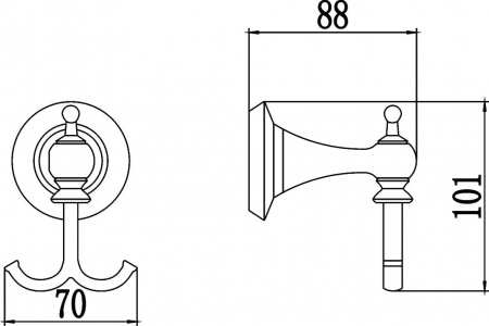 Крючок для ванной двойной Savol 69 S-006954 фото
