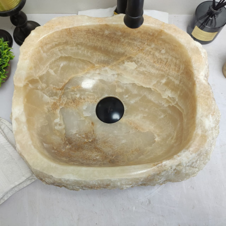 Накладная раковина из оникса Erozy Yellow EO-00493 (39*34*15см) фото