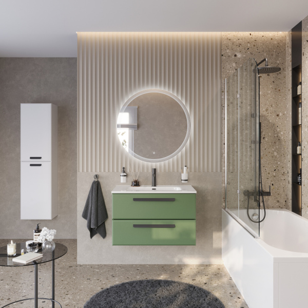 Тумба под раковину Cezares Eco 80 ECO-CER-N-800-2C-SO-PS-P 80 см, фисташковый софт фото