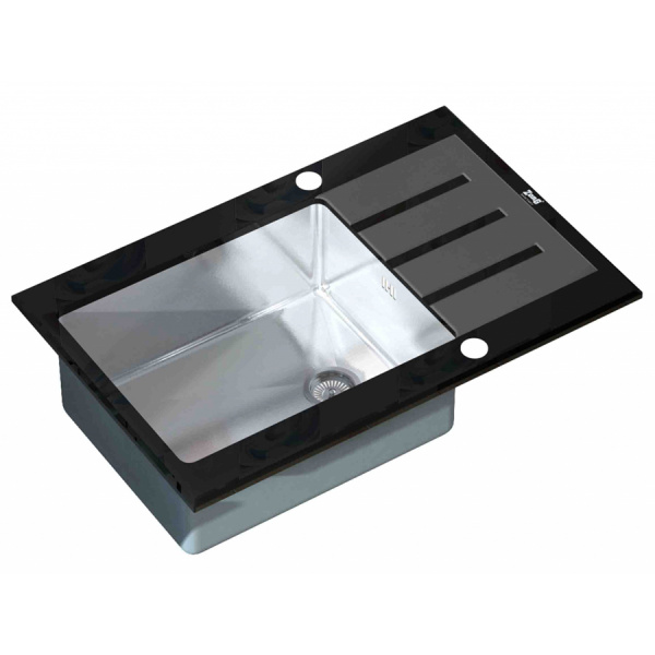 Мойка кухонная Zorg Inox Glass GL-7851-BLACK фото