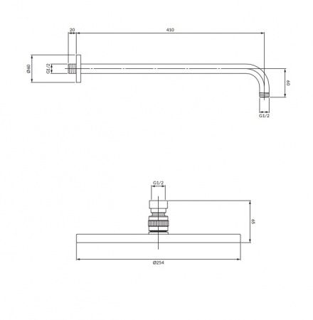 Верхний тропический душ Omnires WGSET1GL золото фото