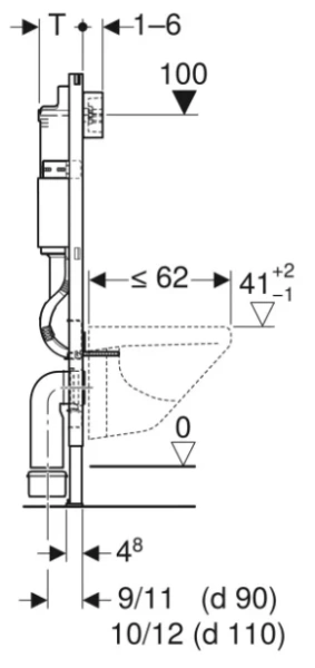 Инсталляция для унитаза Geberit Duofix Delta 458.134.21.2 с клавишей хром фото