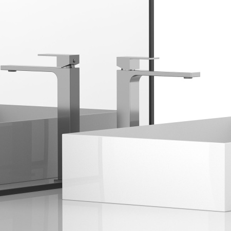 Высокий смеситель для раковины Vincea Cube VBF-1C02CH хром фото