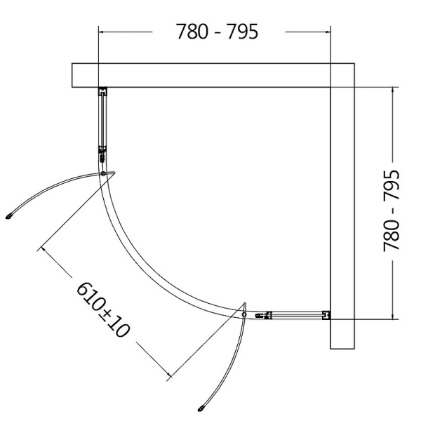 Душевой уголок AQUAme AQM7101-2-8 80x80 черный фото