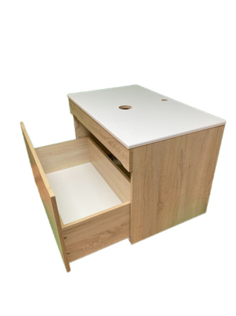 Тумба под раковину Sintesi Style STL.W7817 столешница белая / дуб сонома фото