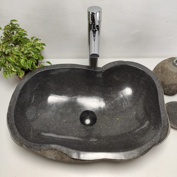 Накладная раковина из речного камня RS0894 (58*40*15) фото