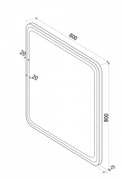 Зеркало Comforty Нобилис-60 LED подсветка, черная рамка, бесконтактный сенсор 00-00005256CF фото
