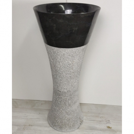 Напольная раковина из мрамора Indo Pedestal Cream/Black MN-391 фото