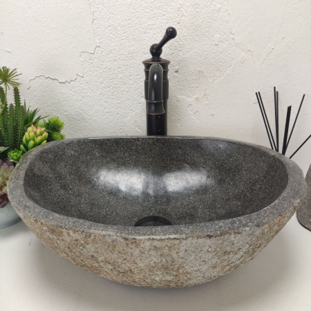 Накладная раковина из речного камня RS01523 (46*33*15) 40S фото