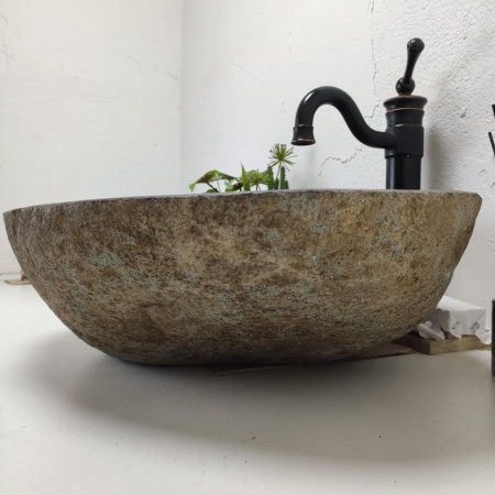 Накладная раковина из речного камня RS01471 (54*44*15) B102 фото