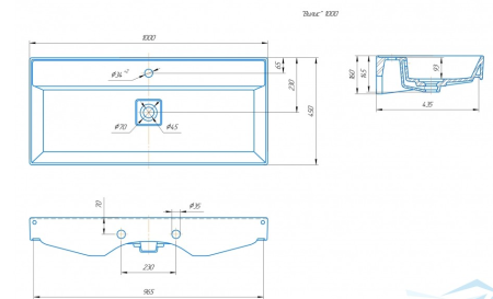Раковина Aqwella Вилис 4610119205164 100 см фото