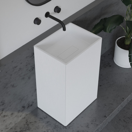 Напольная раковина Abber Stein AS2503-H 50x40 белая матовая фото