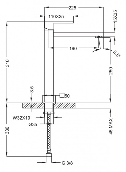 Высокий смеситель для раковины Cezares Levico LEVICO-LC-01-Cr фото
