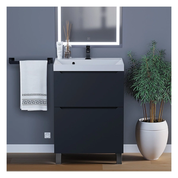 Тумба под раковину напольная Uperwood Tanos 60 291120331 черная матовая фото