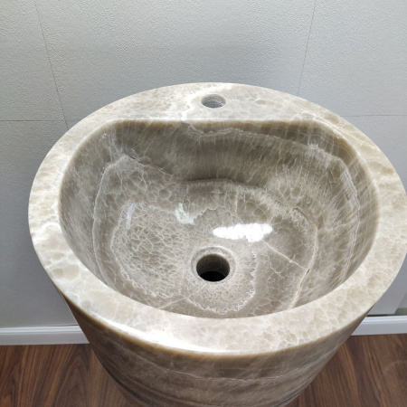 Раковина напольная из оникса Grey ON-01366 (40*40*90) фото