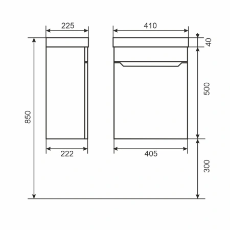 Тумба под раковину Uperwood Tanos 40 TTanos40B черная матовая фото