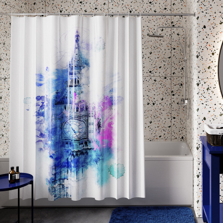 Текстильная шторка для ванны WasserKRAFT Lossa SC-81103 фото