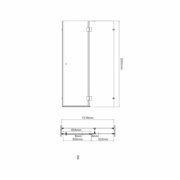 Душевая дверь WasserKRAFT Ems 76H05R-TXG 120 см, глянцевое золото/текстурное стекло фото