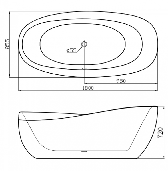 Ванна акриловая Abber AB9232 180x85 фото