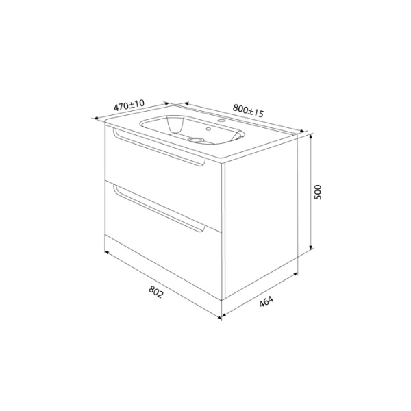 Тумба с раковиной Iddis Edifice EDI80D0i95K 80 см, темно-серая фото