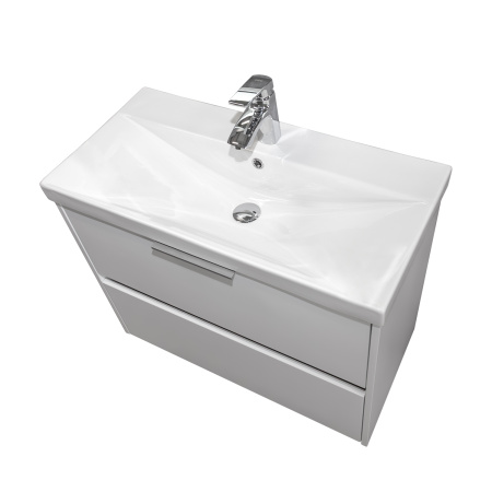 Тумба с раковиной Comforty Селенга-80 00-00022182CF белый глянец фото